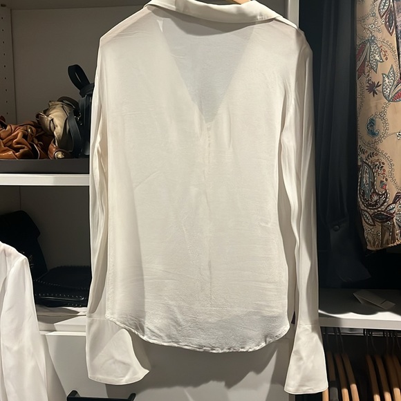 Reformation Jeremiah top blouse button up shirt extra small XS cream gossamer S - Picture 6 of 7